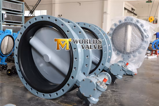 DN300 Nylon 11 Disco revestido Motor acionado pneumático 125 lb/150 lb/Tabela D/E/F/Cl125/Cl150 Válvula borboleta de controle concêntrico flangeado com eixo duplo de meia haste