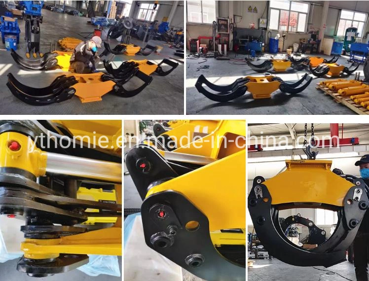 CE Certificate Forestry Machine Hydraulic Log Timber Wood Grapple with Rotor, Excavator Rotary Grapple Rotating Grab for Mini Excavator